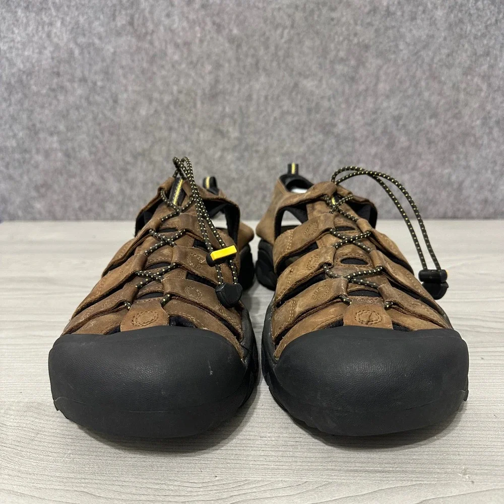KEEN Newport Sandals Mens 14‎ Brown Bison Leather Waterproof Hiking Shoe
